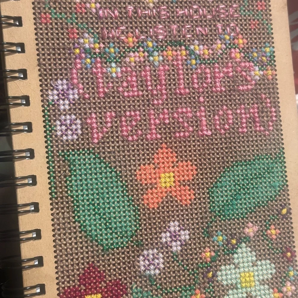 Embroidered Taylor swift acoustic piano inspired journal